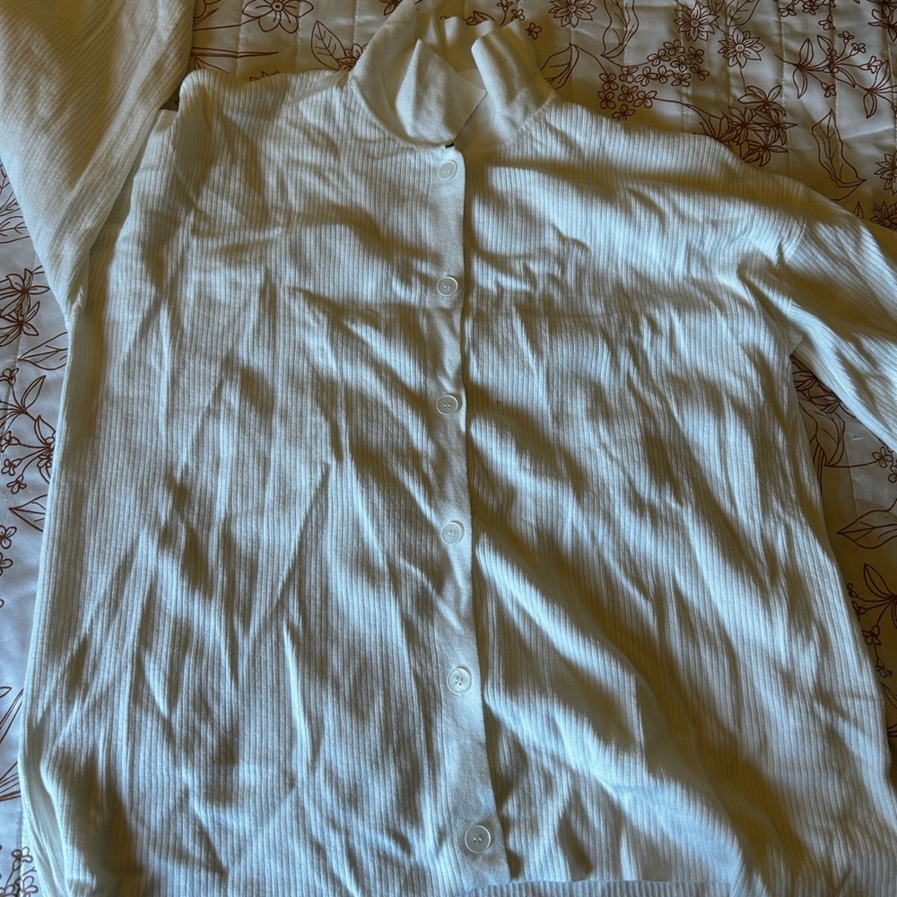 Forever 21 Cream Ribbed Top